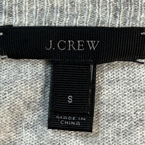 J.Crew Gray Pale Pink Stripe Side Button Sweater Sz S Wool Blend Elbow Patches - Picture 7 of 8